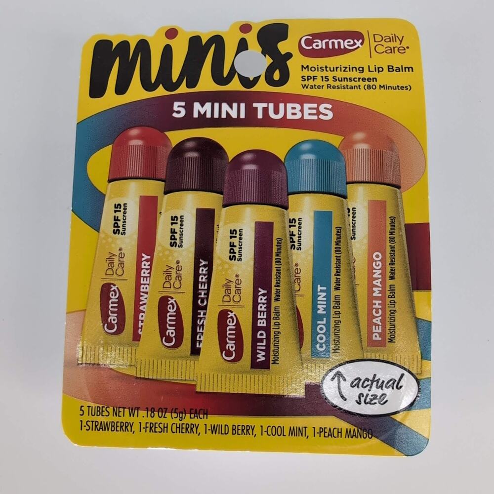 Carmex Daily Care Minis Moisturizing Lip Balm Tubes with SPF 15 - Set of 5 - New